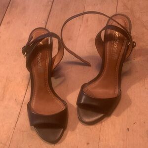 L'INTERVALLE Black Open-Toe Heels